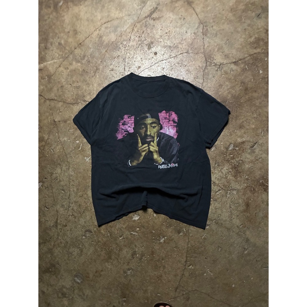Tupac Shakur Poetic Justice Graphic Tee Black Mens XL Rap Hip Hop T-Shirt